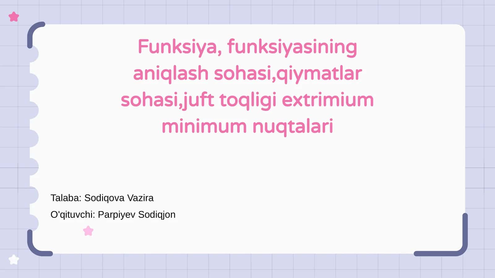 Funksiyalar va ularning xususiyatlari 1