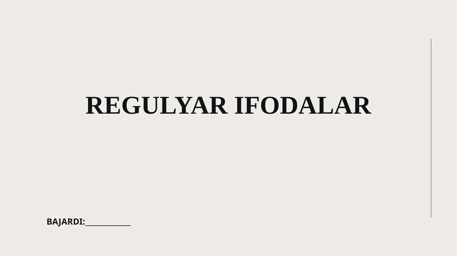 Regulyar Ifodalar 1