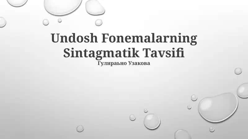 Undosh Fonemalarning Sintagmatik Tavsifi 1
