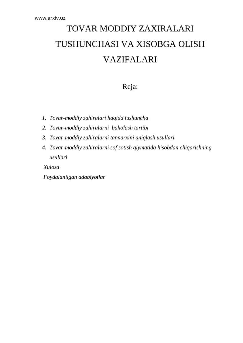 Тovar-moddiy zaxiralar 1