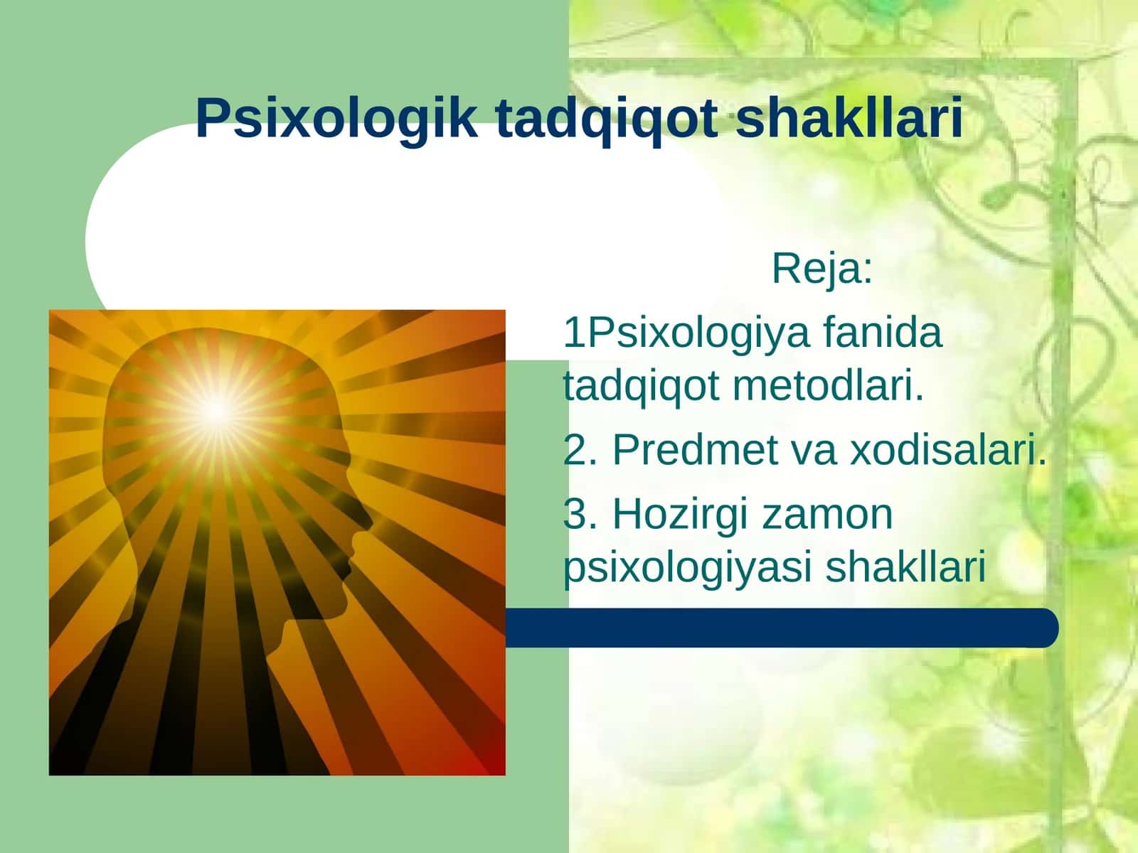 Psixologik tadqiqot shakllari 1