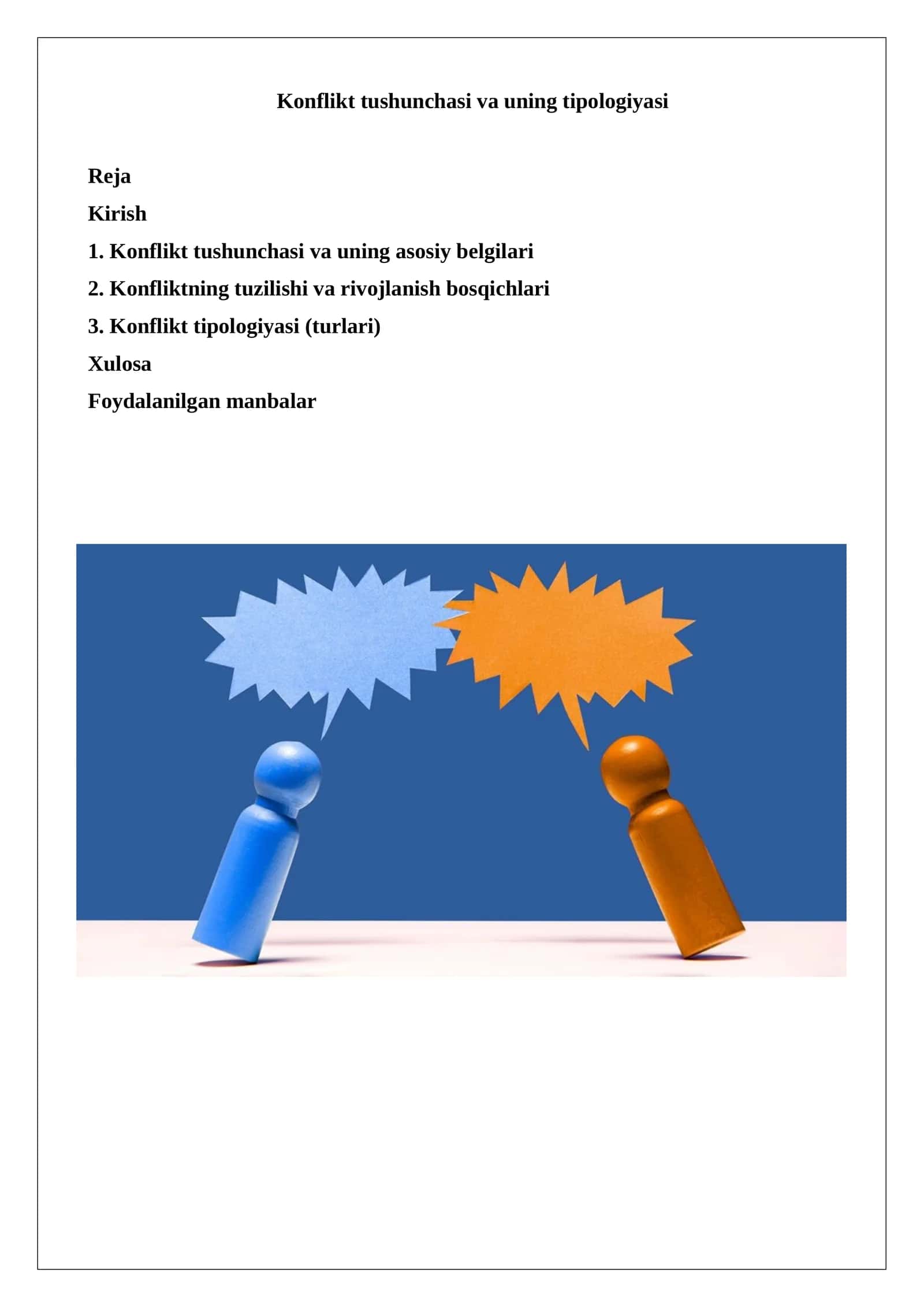 Konflikt tushunchasi va uning tipologiyasi 1