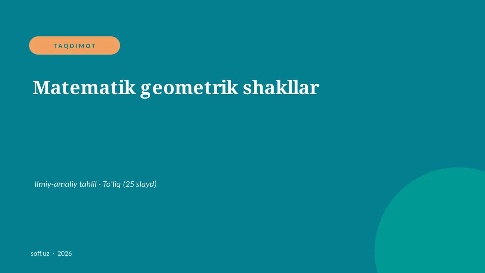 Matematik geometrik shakllar Ilmiy-amaliy tahlil 1