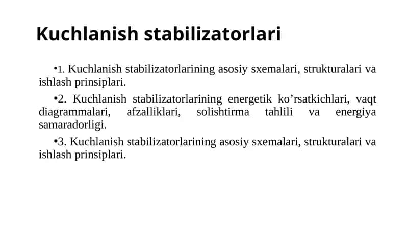 Kuchlanish stabilizatorlari 1