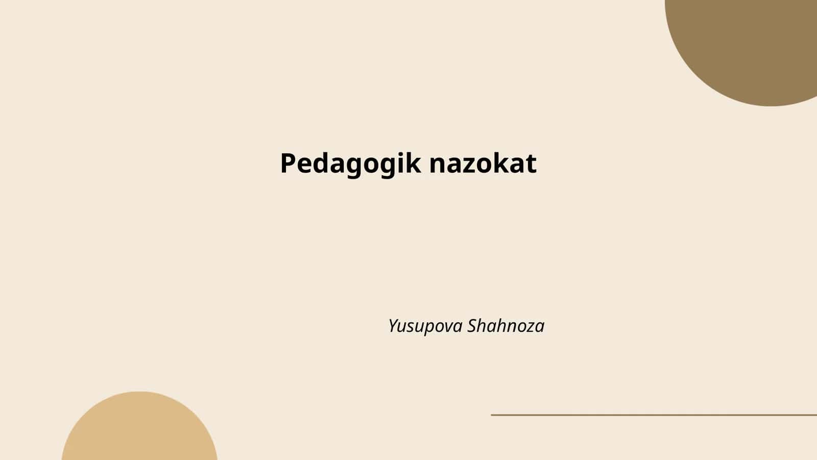 Pedagogik nazokat 1