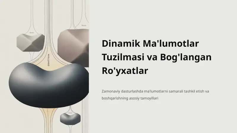 Dinamik Ma'lumotlar Tuzilmasi va Bog'langan Ro'yxatlar 1