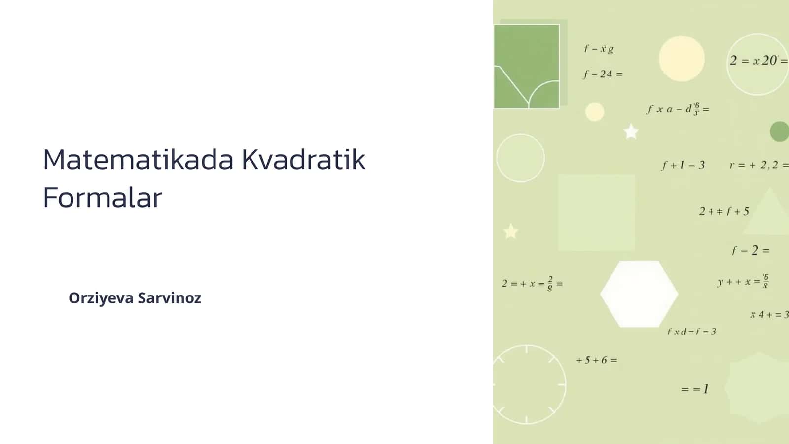 Kvadratik Tenglamalar 1