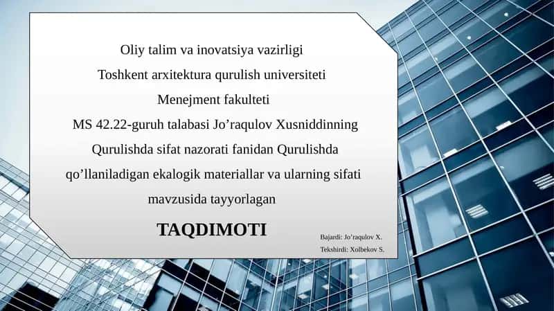 Ekologik qurilish materiallari 1