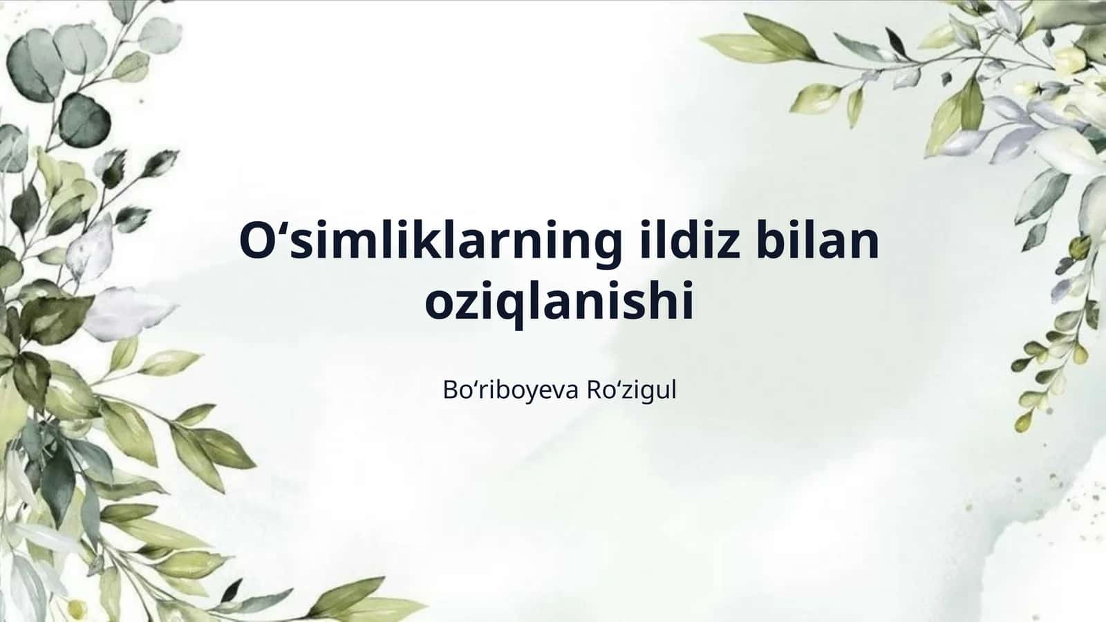 Oʻsimliklarning ildiz bilan oziqlanishi 1