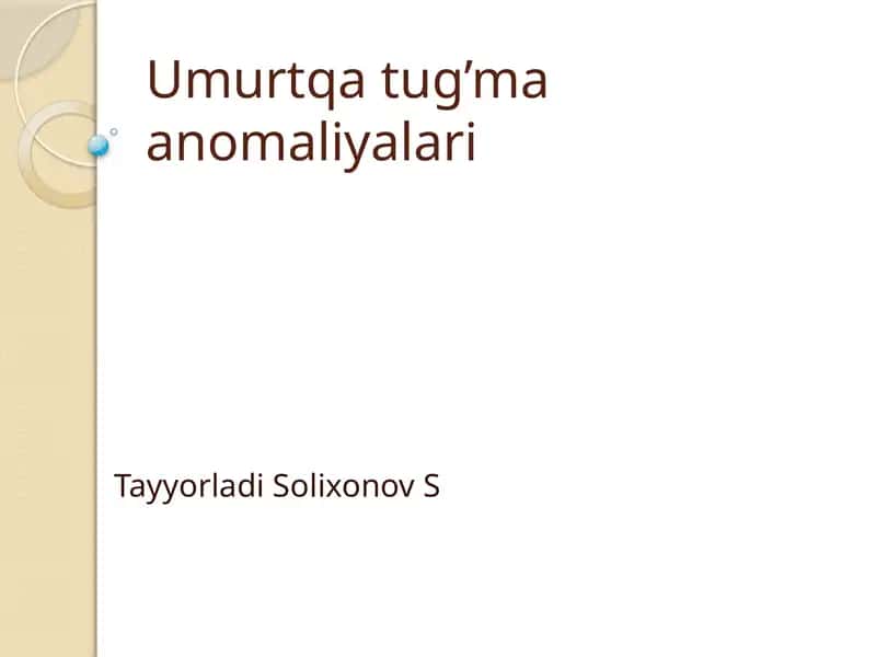 Umurtqatug’maanomaliyalari 1