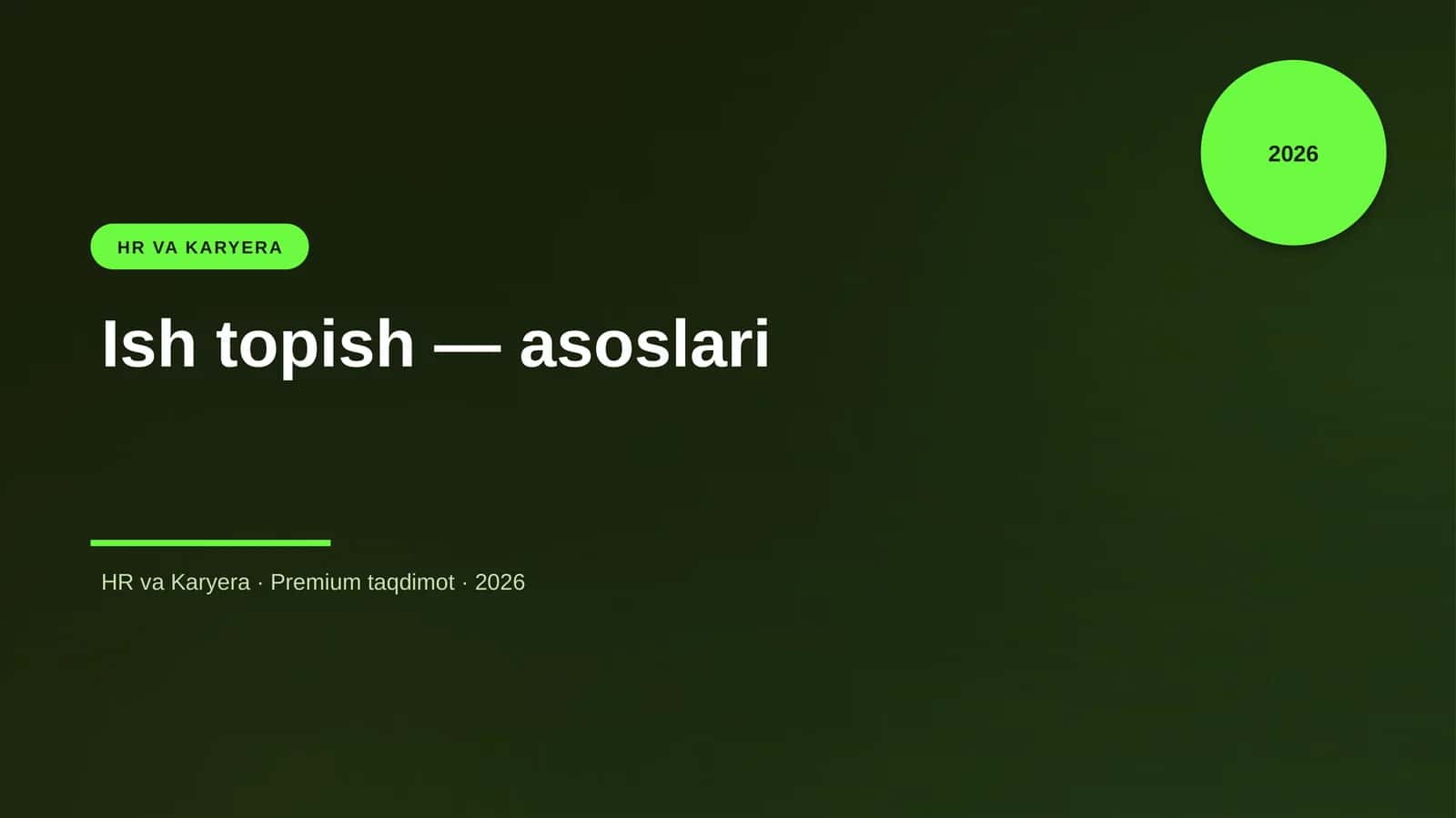 Ish topish — asoslari 1