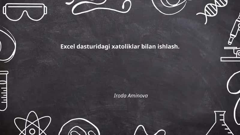 Exceldagi xatoliklar bilan ishlash 1