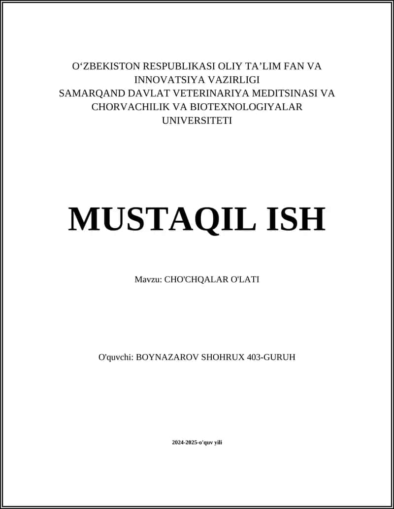 CHO'CHQALAR O'LATI 1
