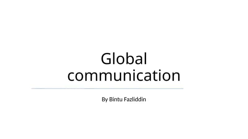Global communication 1