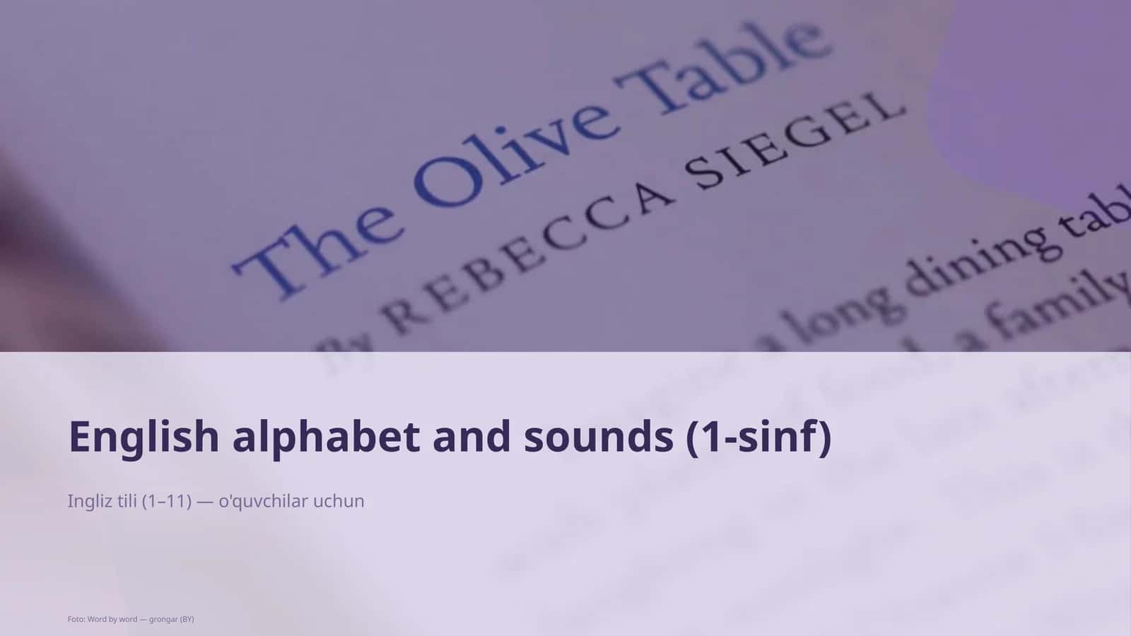 Ingliz tili (1-sinf) 1