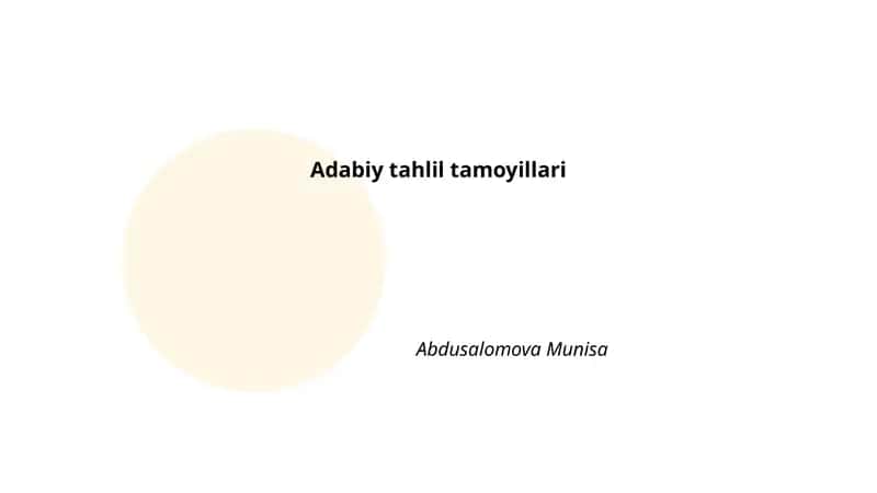 Adabiy tahlil tamoyillari 1