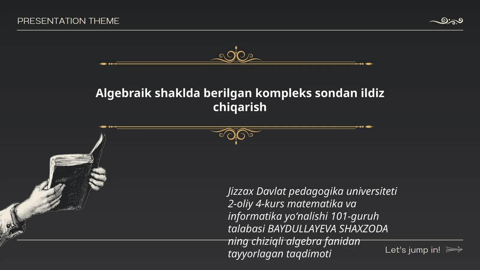 Algebraik shaklda berilgan kompleks sondan ildiz chiqarish 1