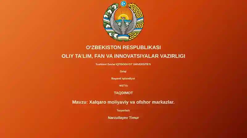Xalqaro moliyaviy va ofshor markazlar