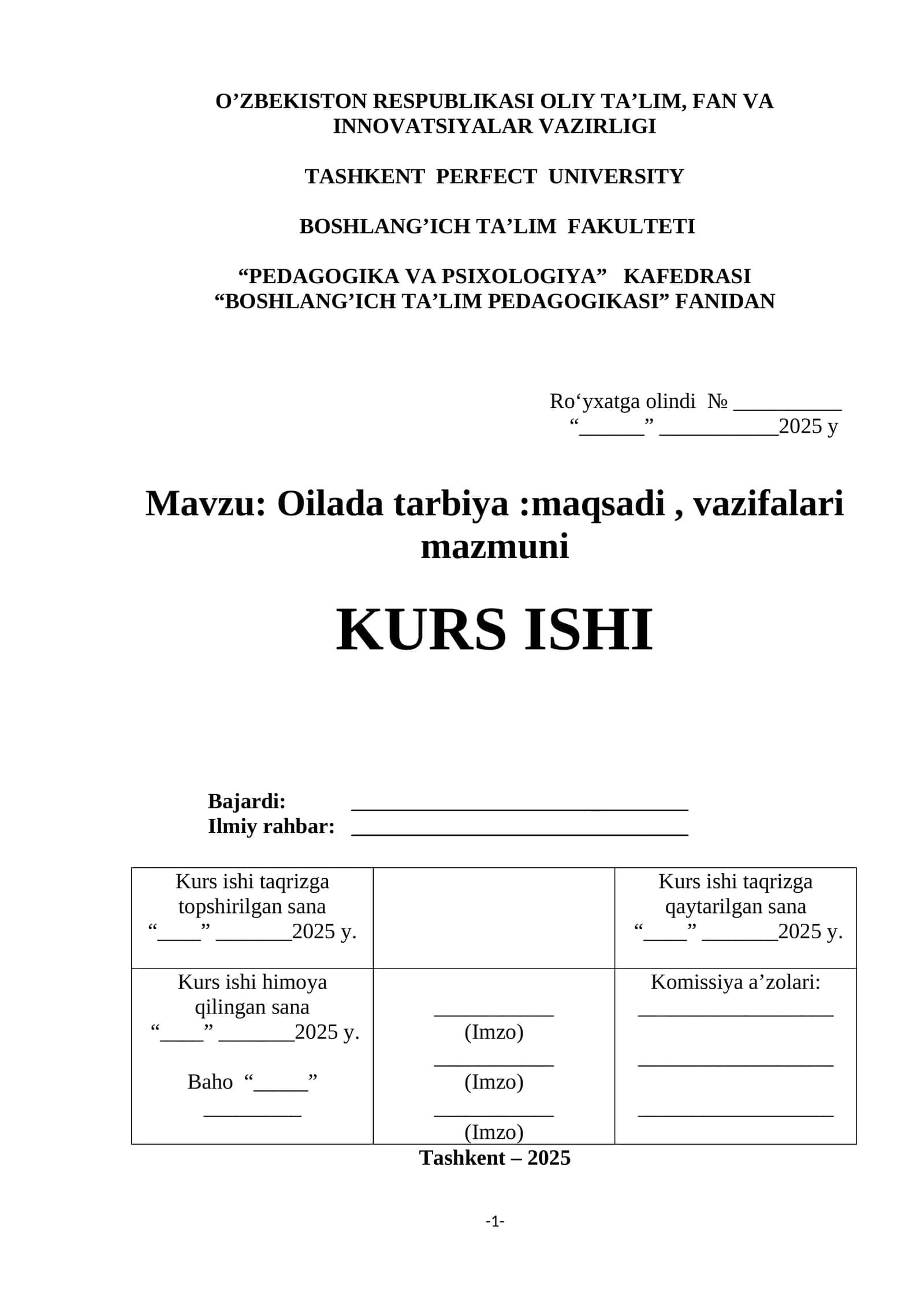 BOSHLANG’ICH TA’LIM PEDAGOGIKASI 1
