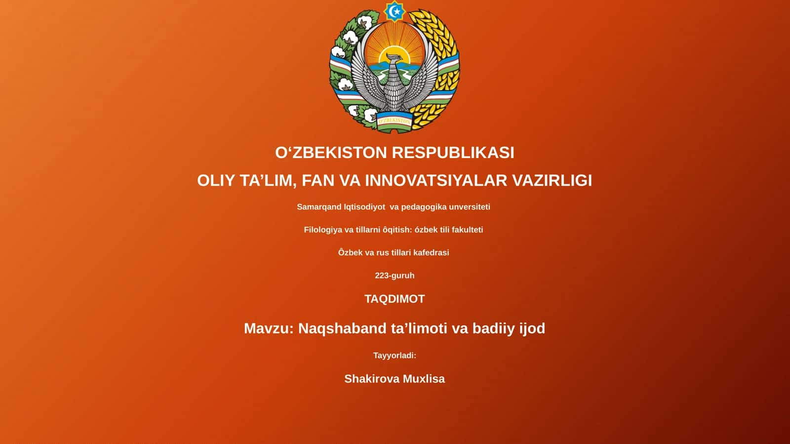 Naqshaband ta'limoti va badiiy ijod 1