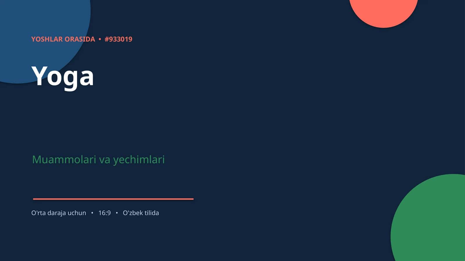 Yoga Muammolari va Yechimlari 1
