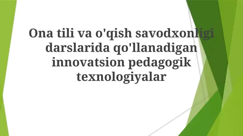 Innovatsion pedagogik texnologiyalar 1