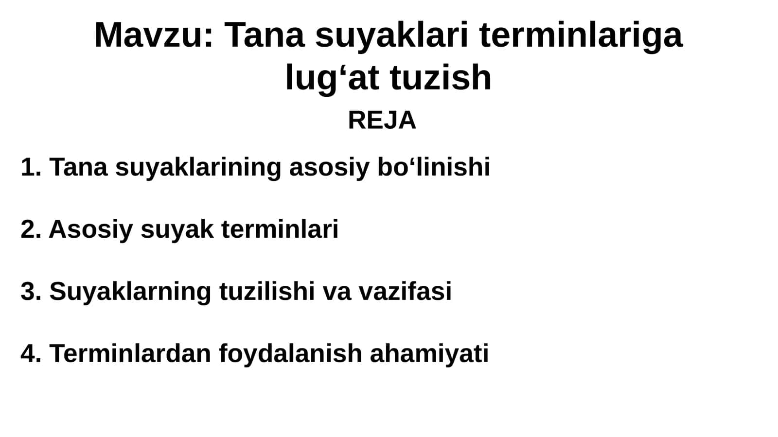 Tana Suyaklari Terminlariga Lugat Tuzish 1