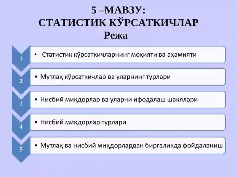 Статистик кўрсаткичлар