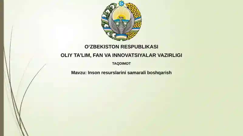 Insonresurslarini samarali boshqarish