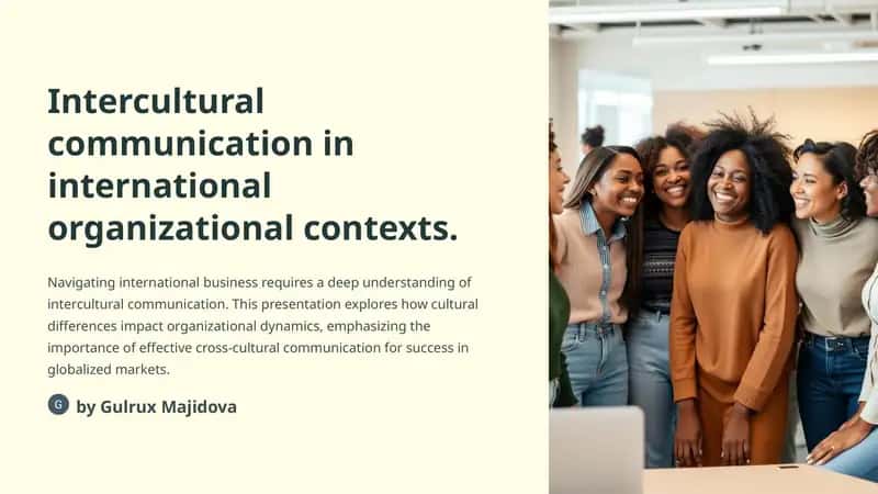 Intercultural communication in international organizational contexts 1