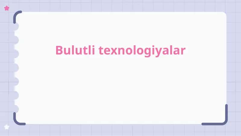 Bulutli texnologiyalar 1