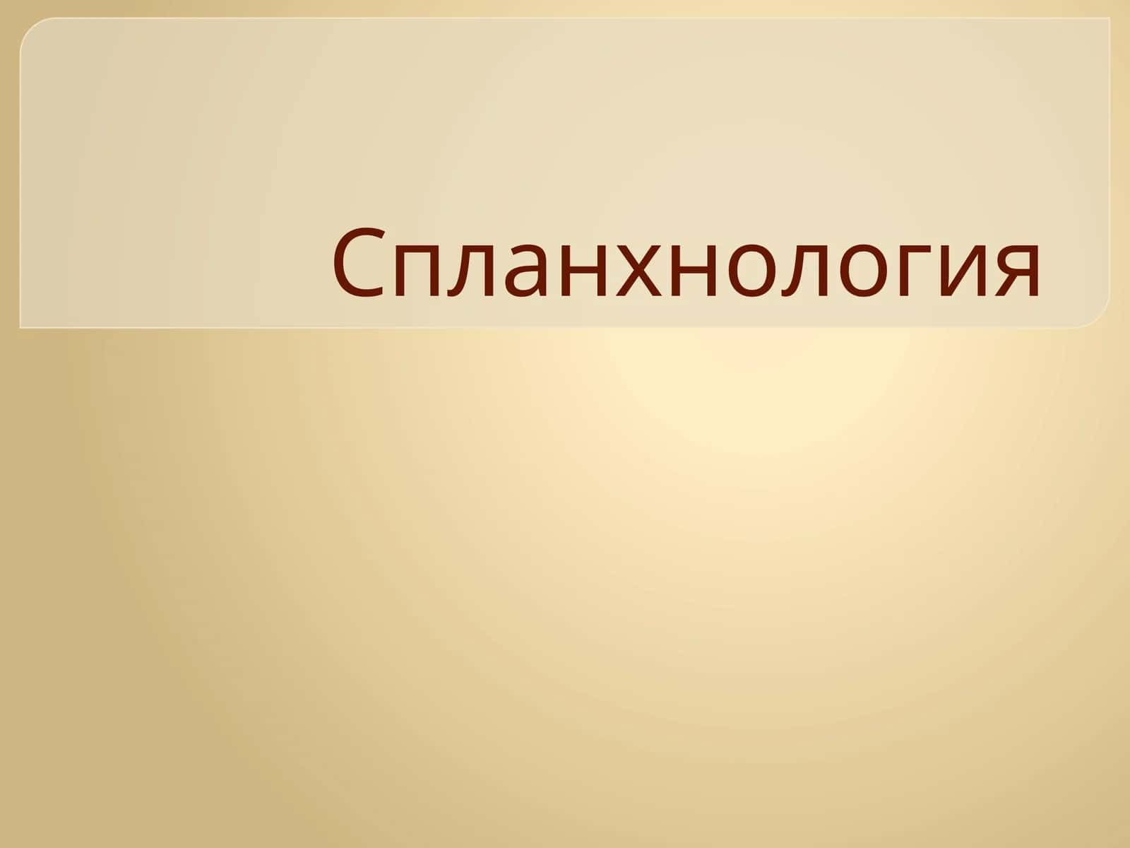 Спланхнология 1