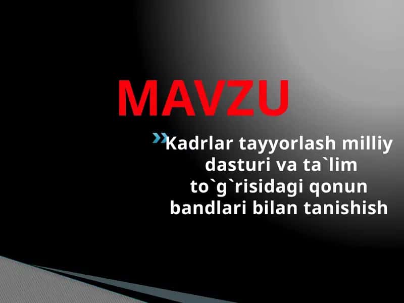 Ta'lim to'g'risida Qonun 1