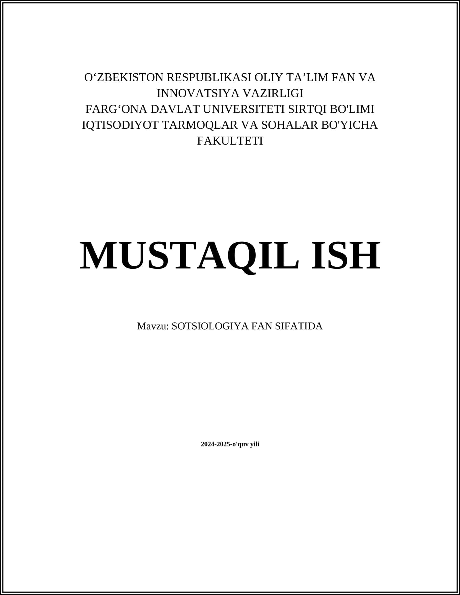 SOTSIOLOGIYA FAN SIFATIDA 1
