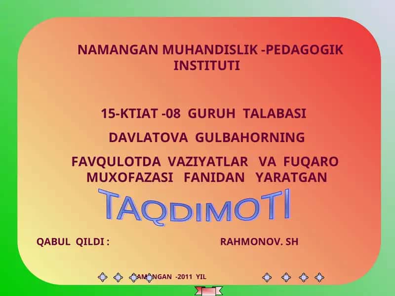 Zaharlovchi moddalarni turlari 1