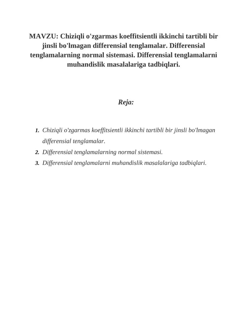 Differensial tenglamalar 1