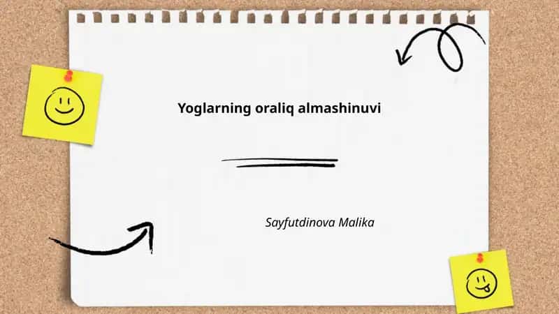 Yoglarning oraliq almashinuvi 1