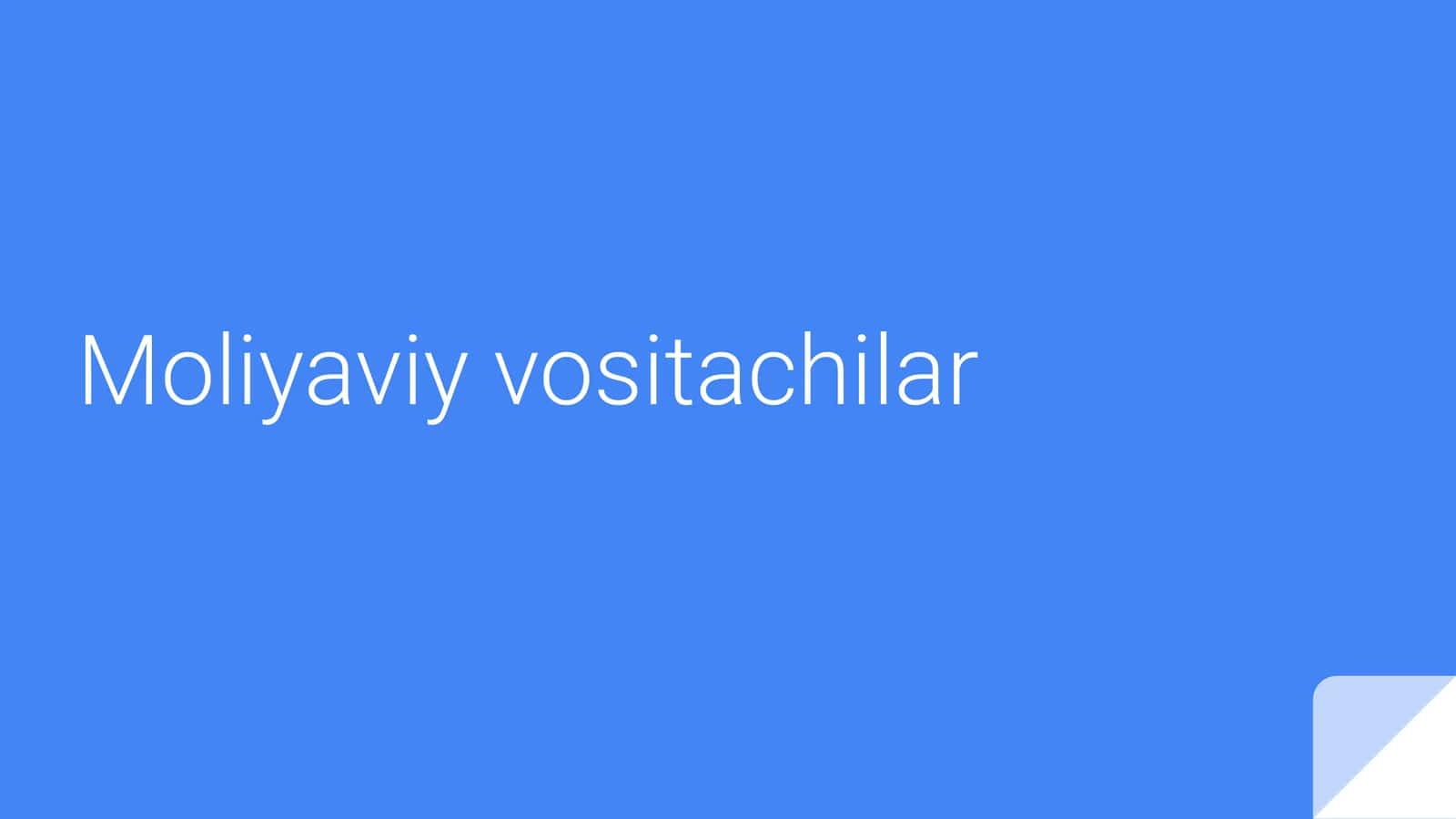 Moliyaviy vositachilar 1