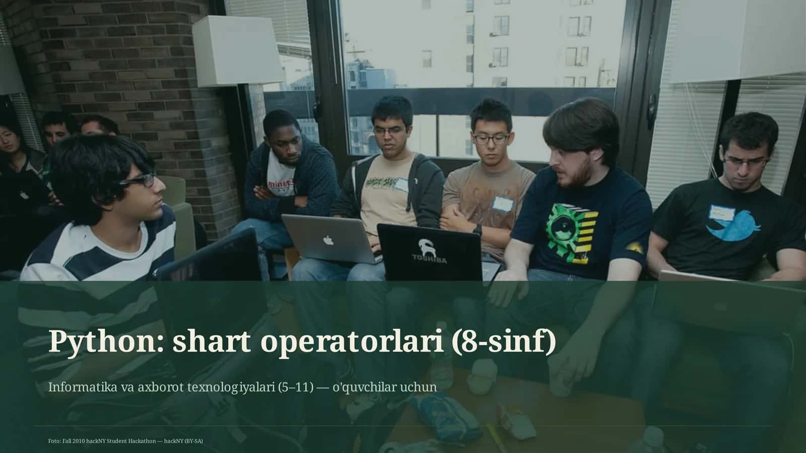 Python: shart operatorlari (8-sinf) 1