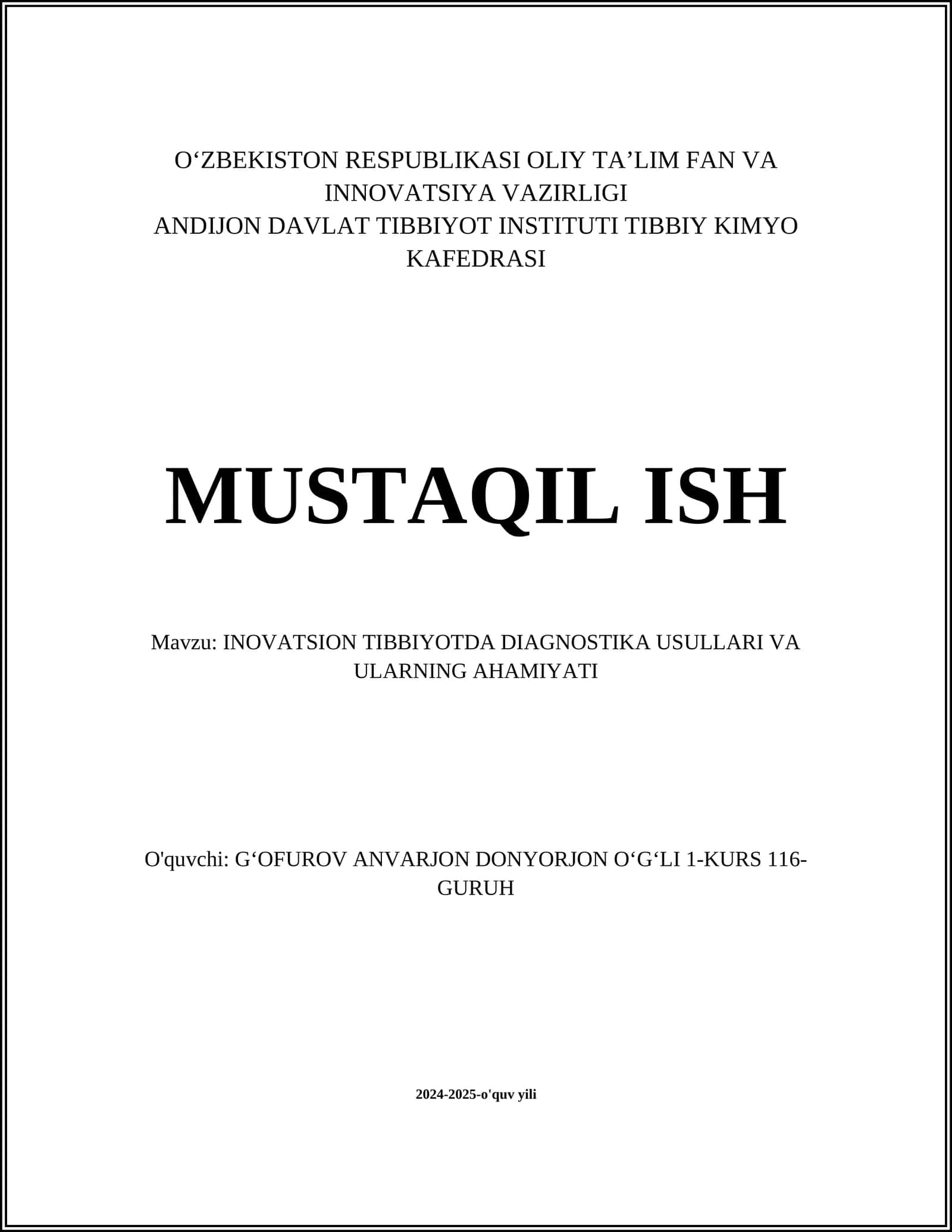 INOVATSION TIBBIYOTDA DIAGNOSTIKA USULLARI VA ULARNING AHAMIYATI 1