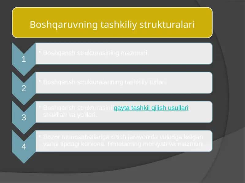 Boshqaruvning tashkiliy strukturalari 1