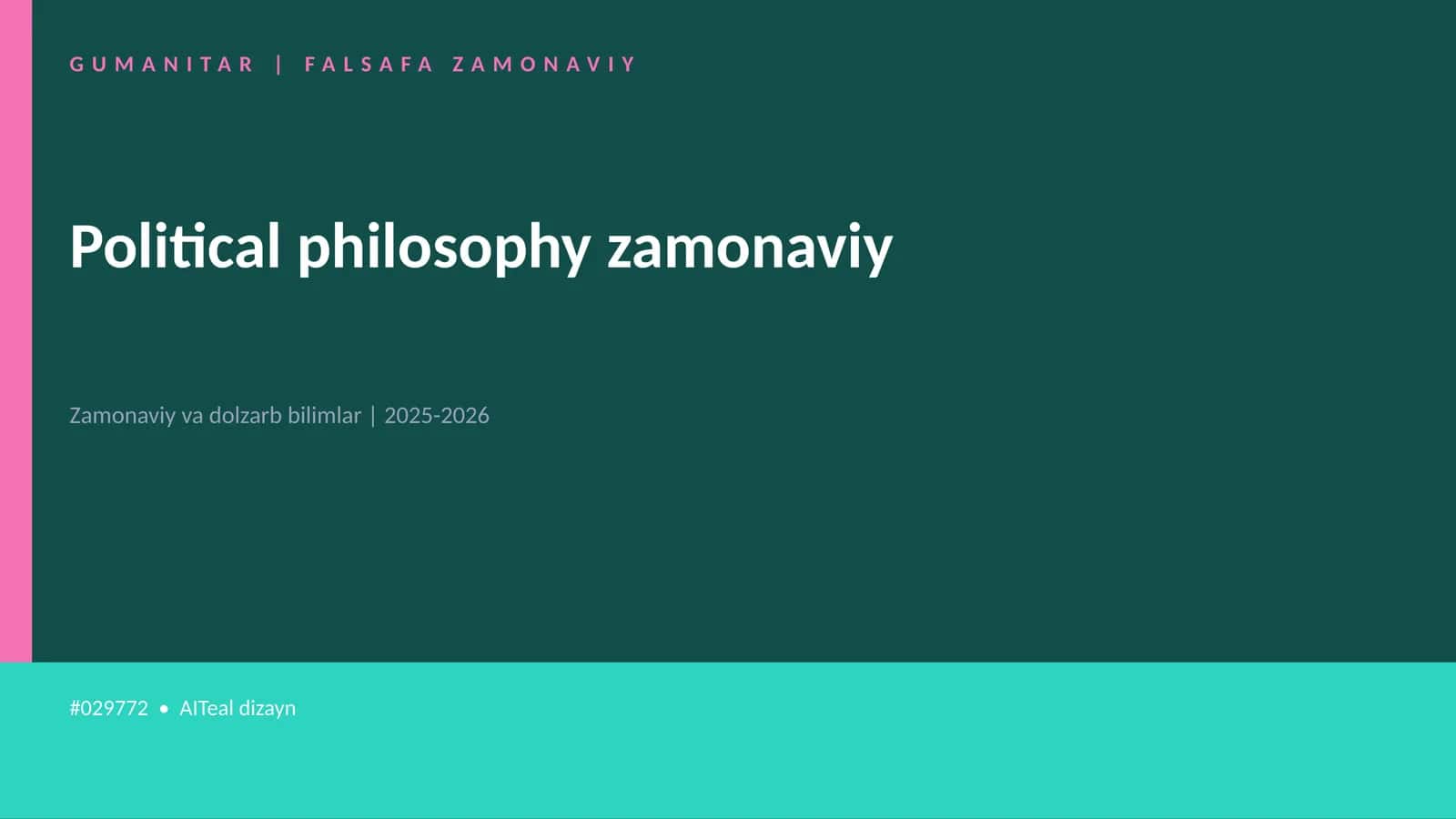 Political philosophy zamonaviy 1