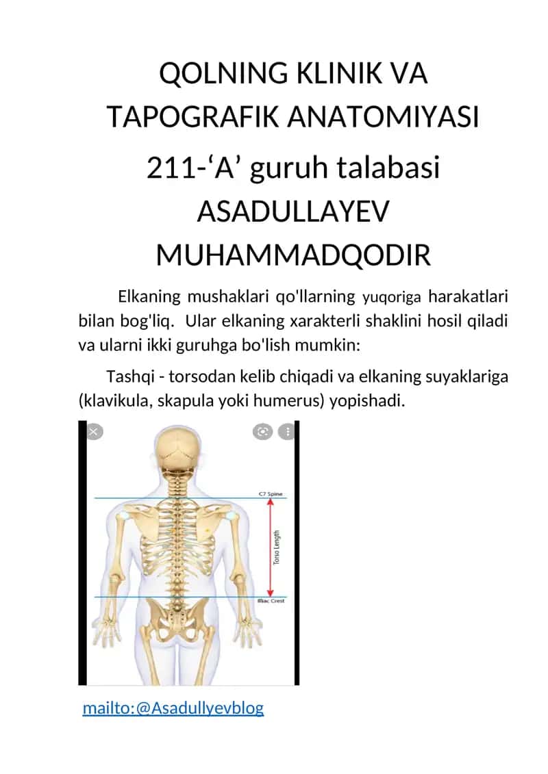 QOLNING KLINIK VA TAPOGRAFIK ANATOMIYASI 1
