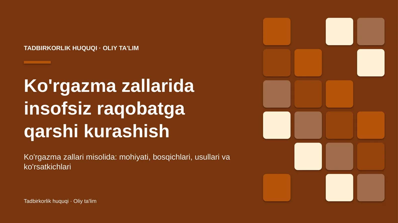 Ko'rgazma zallarida insofsiz raqobatga qarshi kurashish 1