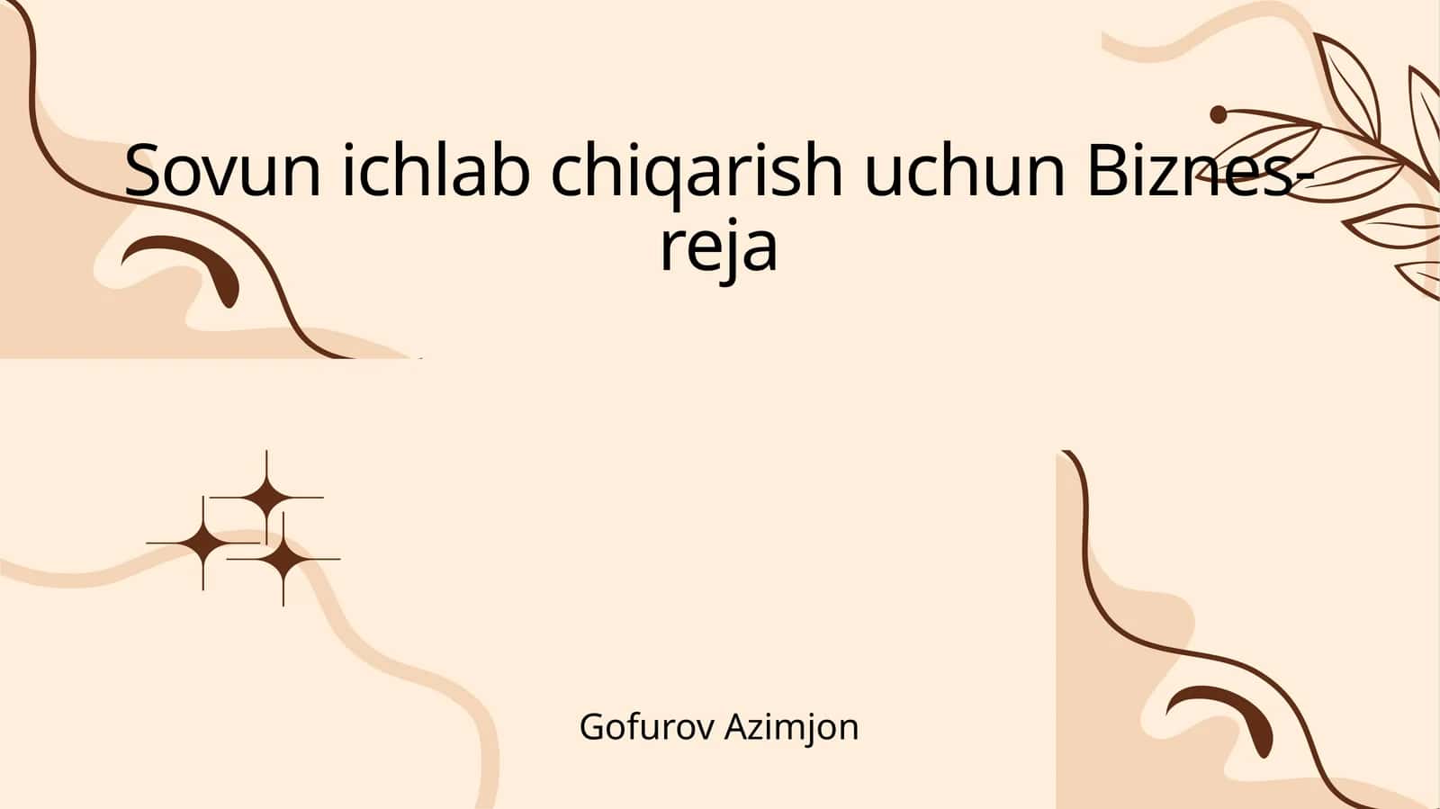 Sovun ichlab chiqarish uchun Biznes-reja 1