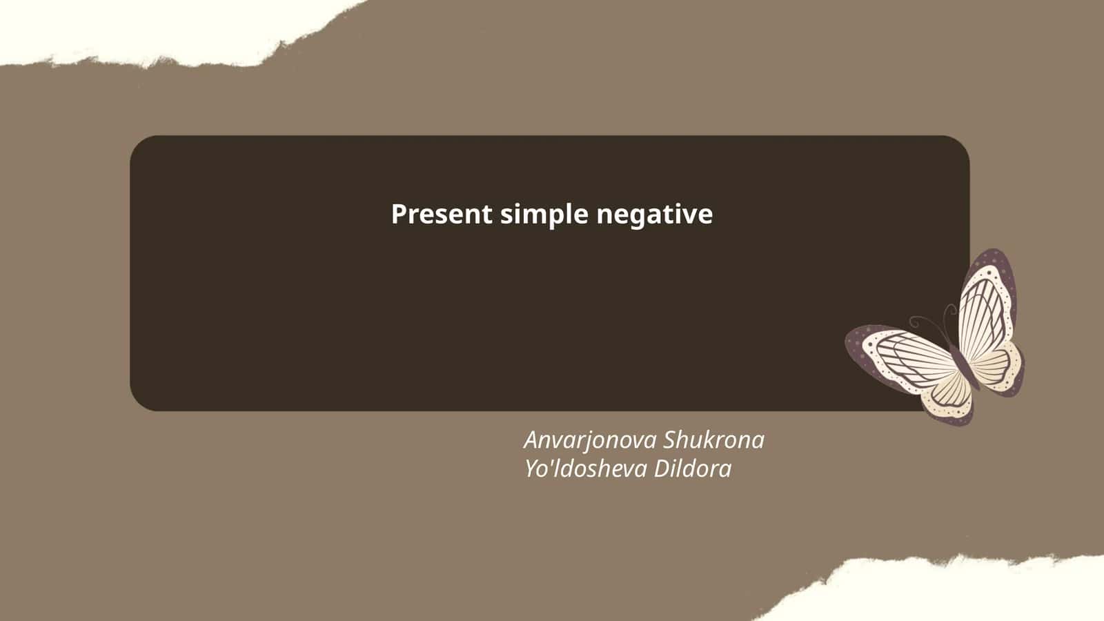 Present simple negative 1