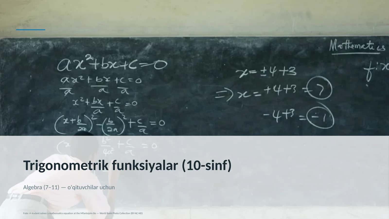Trigonometrik funksiyalar (10-sinf) 1