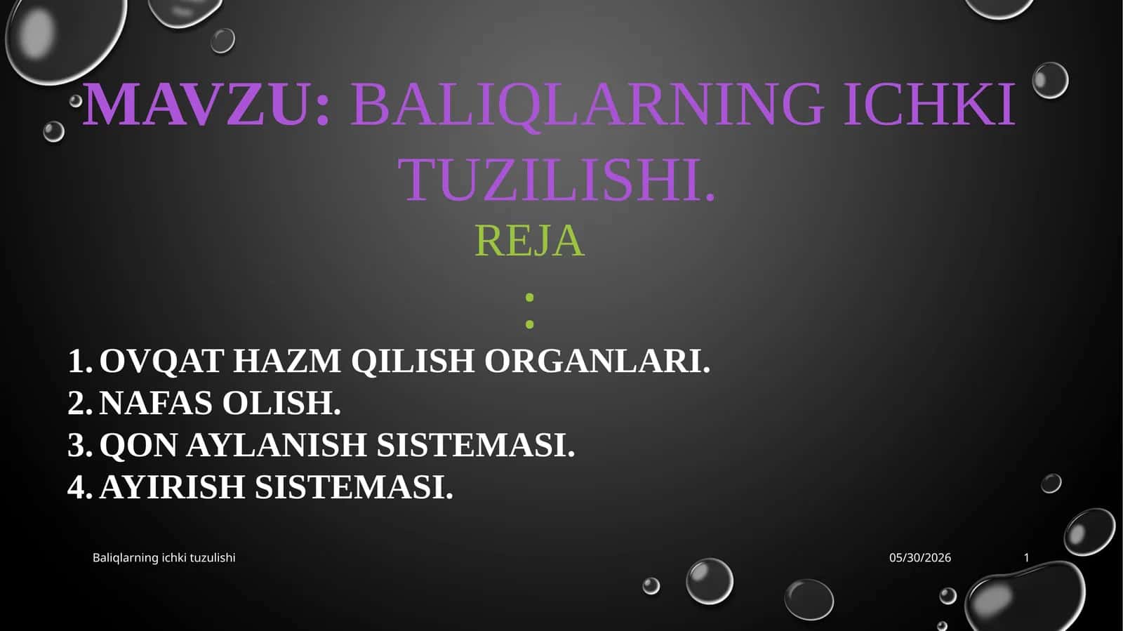 BALIQLARNING ICHKI TUZILISHI 1