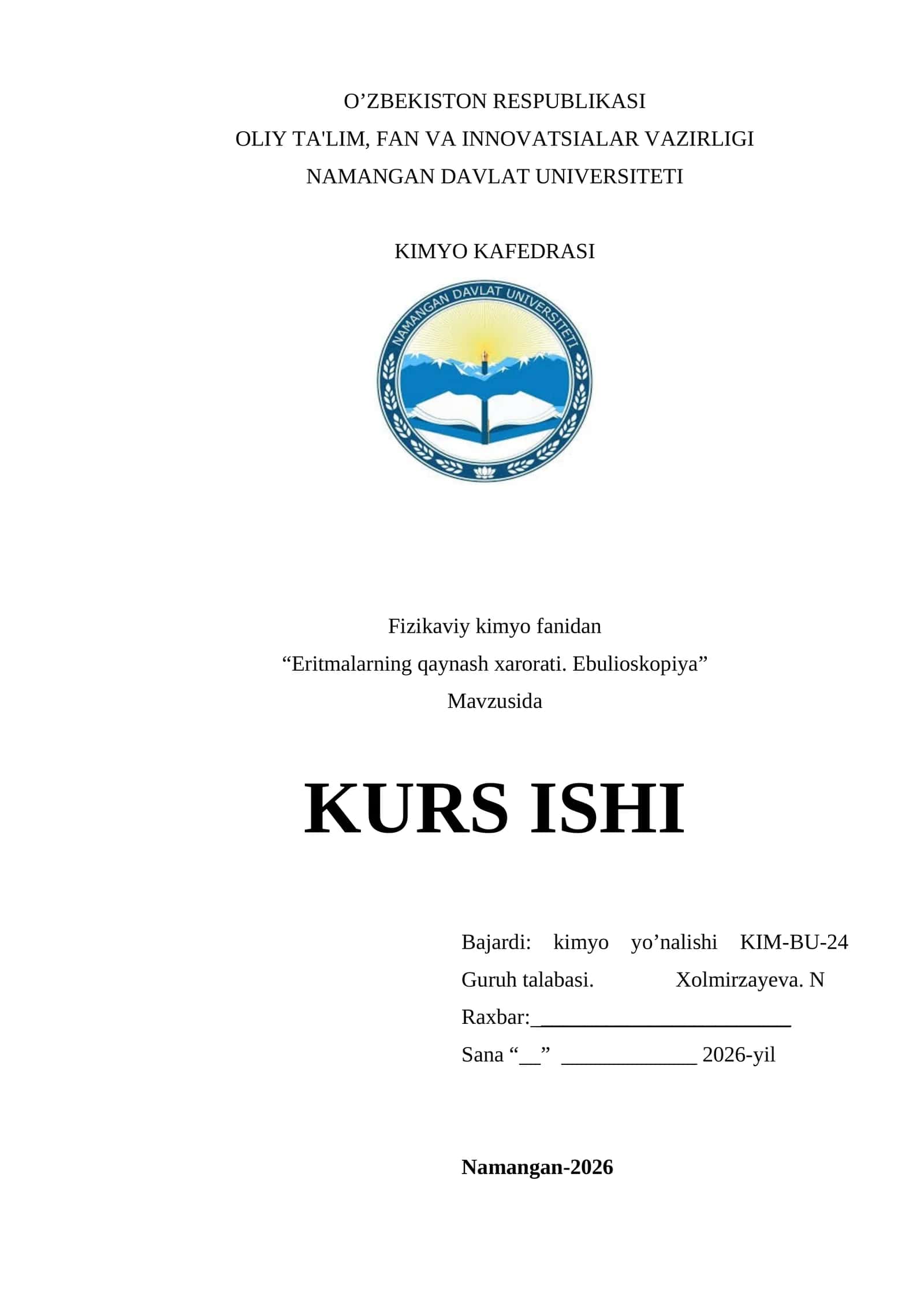 Eritmalarning qaynash xarorati. Ebulioskopiya 1