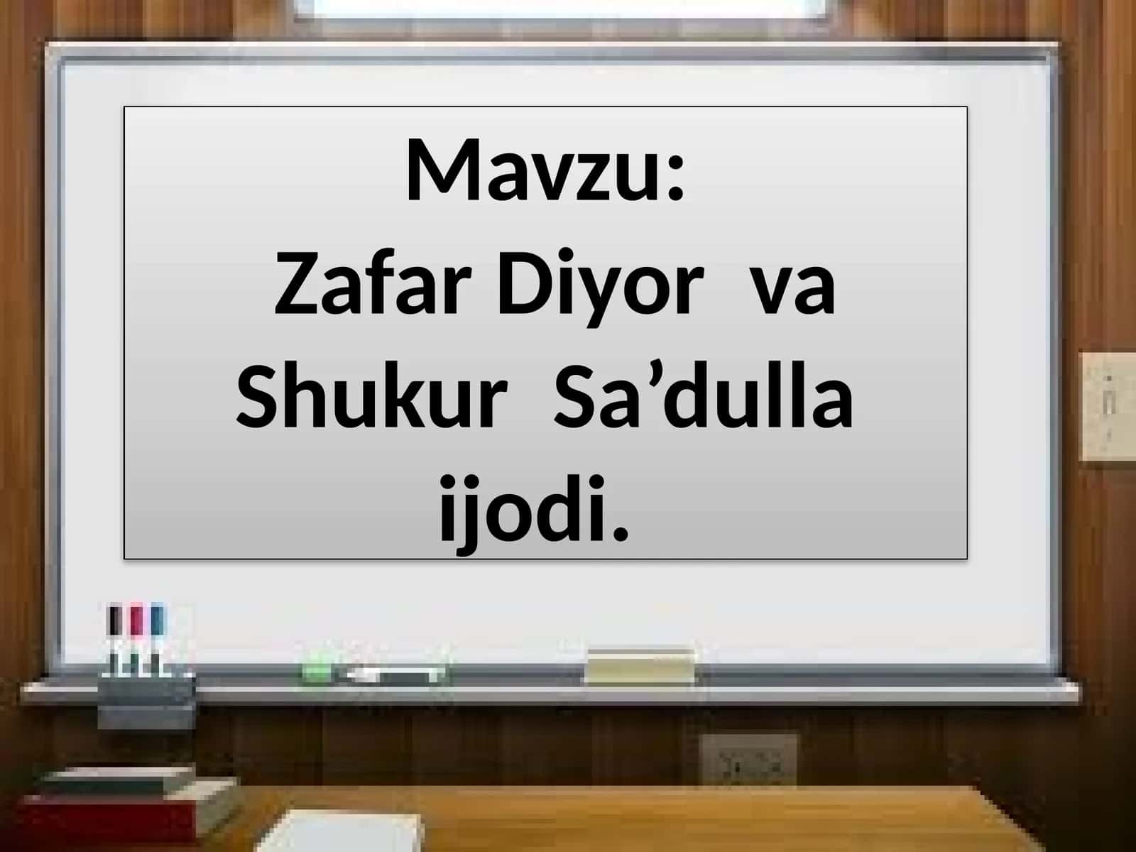 ZafarDiyorning ZAFARLI IJODI 1